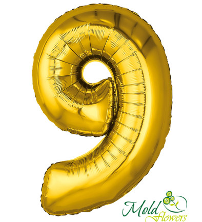 Balon cifra din folie "9" auriu foto 394x433